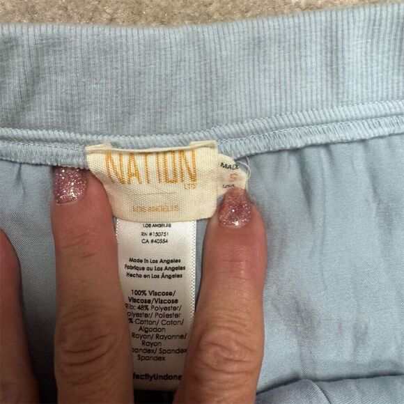 VGUC Nation Women's Blue Mini Skirt Size S Casual Elastic Waist - Picture 2 of 5